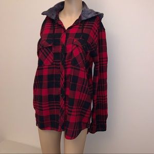 Empyre plaid flannel with hood